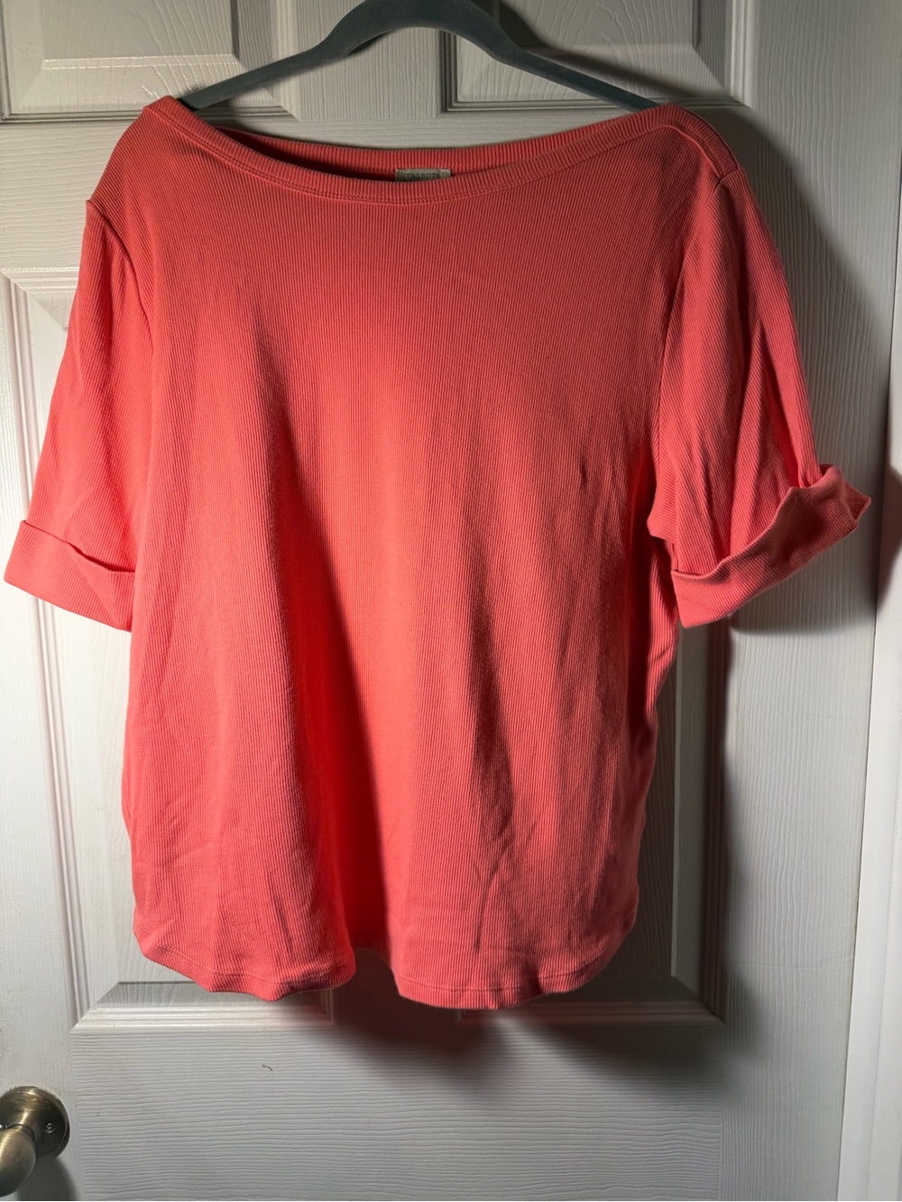 Talbots Coral Short-Sleeve Boatneck Top